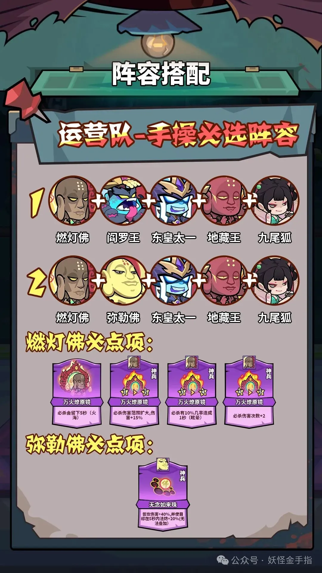 妖怪金手指灼烧队阵容搭配推荐攻略