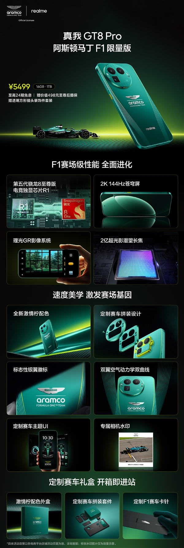 5499元！真我GT8 Pro阿斯顿马丁F1限量版正式开售