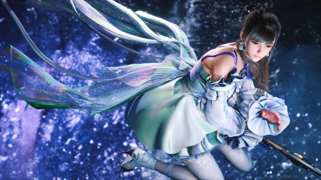 《剑星》女主惊艳雕像亮相 红袍加身曲线火辣