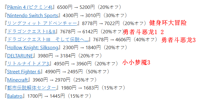 任天堂e商店新春特惠12月26日重磅开启 多款新旧大作齐登场