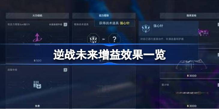 逆战未来增益效果全览 逆战未来增益效果全览