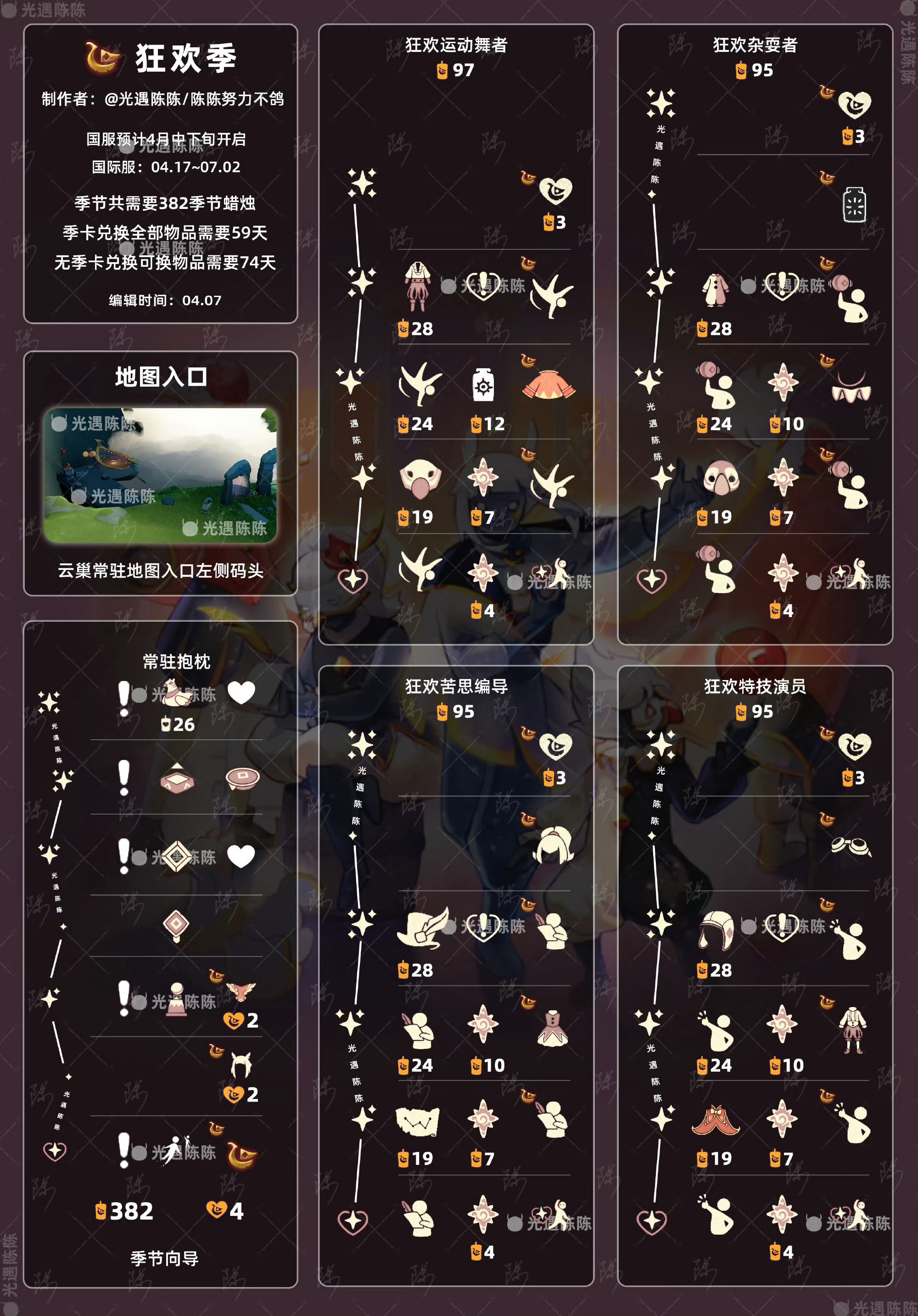 光遇狂欢季兑换图2026详情