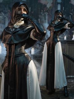 《艾尔登法环：黑夜君临》修女神级Cos！曼妙腰肢极尽魅惑